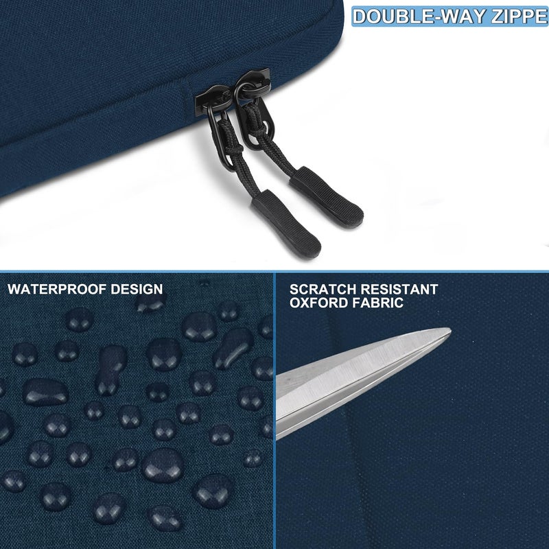 Naukay Laptop Sleeve Case 13.3 inch  Shockproof Protective Computer Cover with Accessories Pocket  Laptop Bag Compatible with MacBook Air/Pro 13-13.3 inch  Compatible for MacBook Pro 14 inch  DarkBlue - Image 5